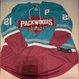 Teal and Maroon Packwoods Hockey Jersey